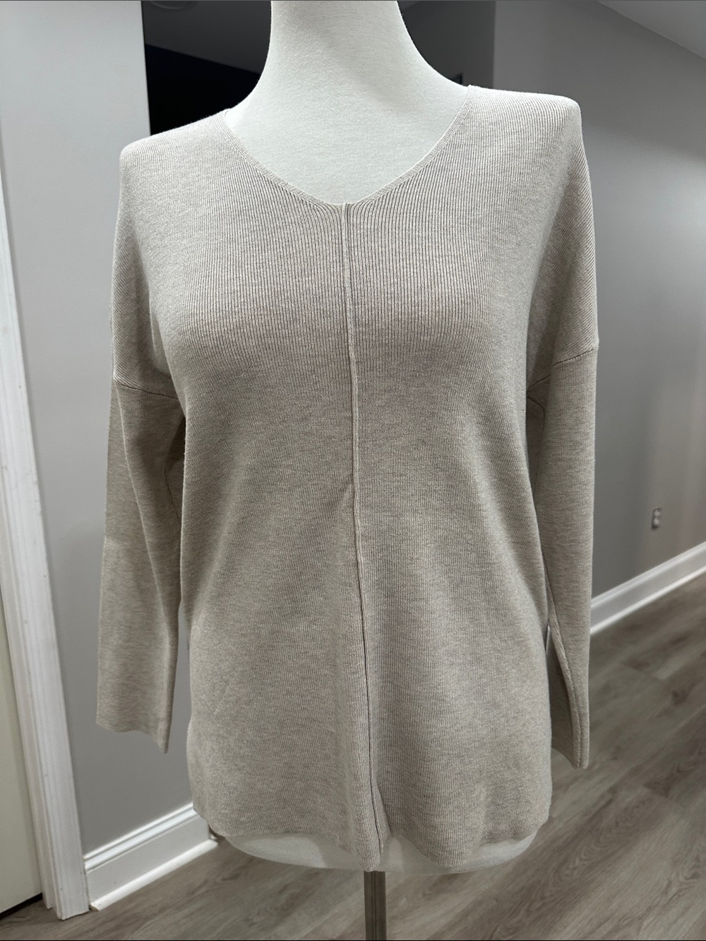 Cyrus V-Neck Knit Sweater - Taupe